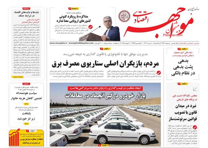 صفحه اول روزنامه های اقتصادی ۱۰ تیر ۱۴۰۴