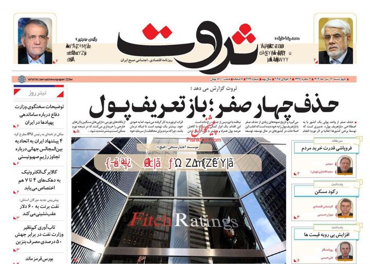 صفحه اول روزنامه های اقتصادی ۱۱ تیر ۱۴۰۴
