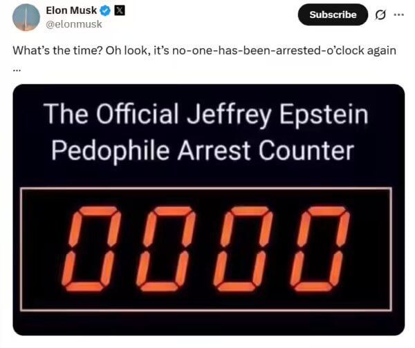 طعنه ماسک به ترامپ در پرونده اپستین: باز هم که کسی بازداشت نشد!