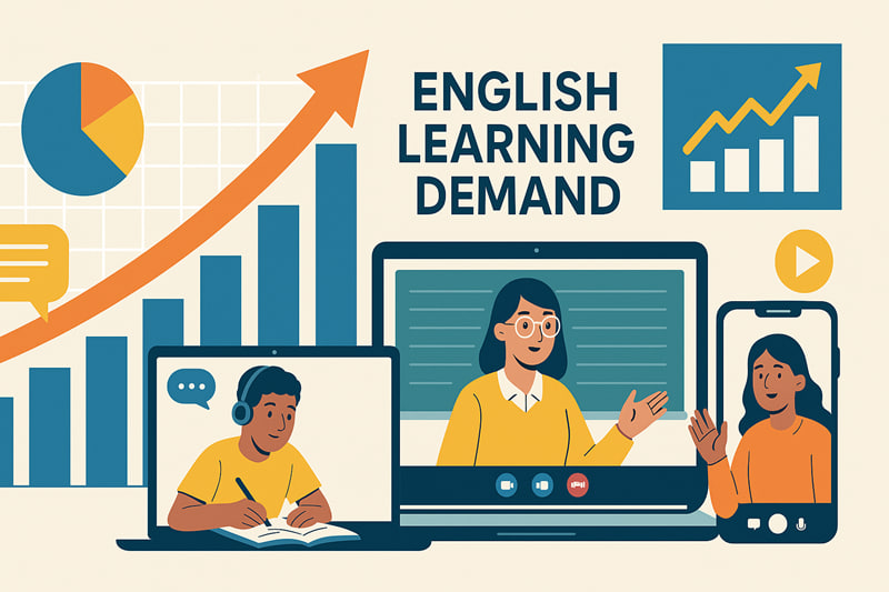 افزایش ۳۵ درصدی تقاضا برای آموزش زبان انگلیسی در سال گذشته
