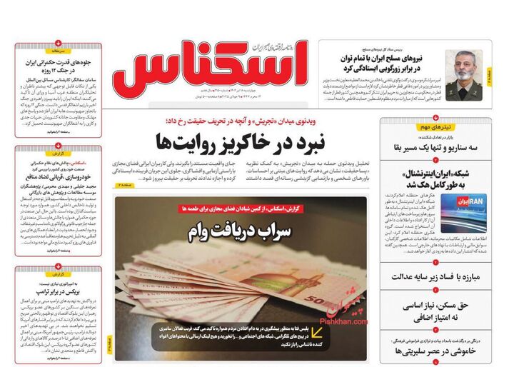 صفحه اول روزنامه های اقتصادی ۱۸ تیر ۱۴۰۴
