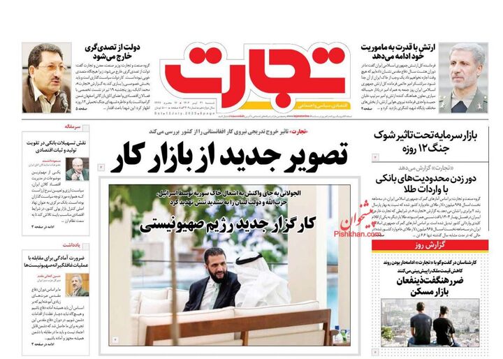 صفحه اول روزنامه های اقتصادی ۲۱ تیر ۱۴۰۴