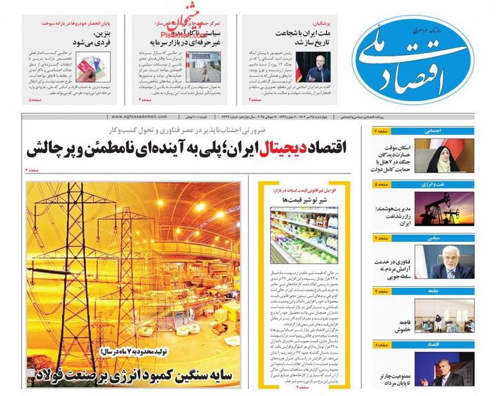 صفحه اول روزنامه های اقتصادی ۲۵ تیر ۱۴۰۴