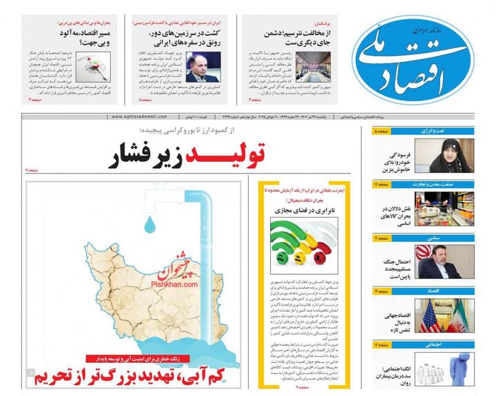 صفحه اول روزنامه های اقتصادی ۲۹ تیر ۱۴۰۴