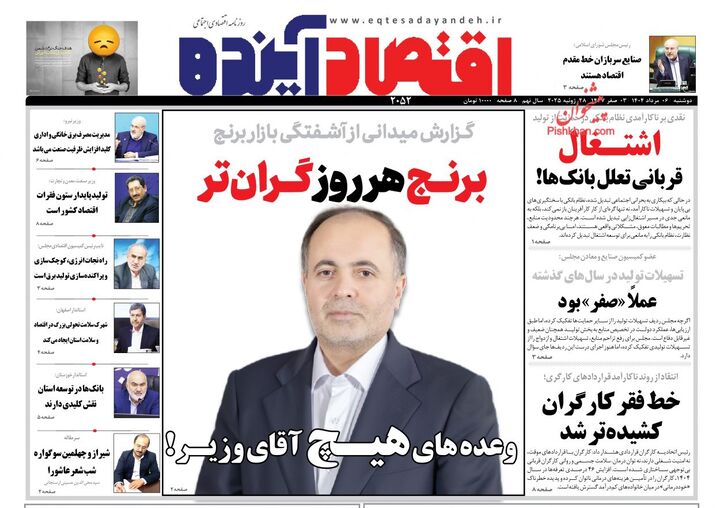 صفحه اول روزنامه های اقتصادی ۶ مرداد ۱۴۰۴