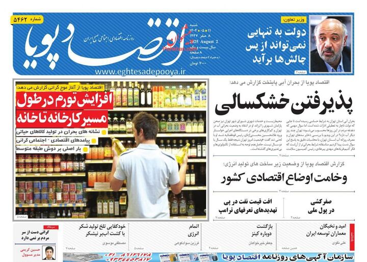 صفحه اول روزنامه های اقتصادی ۱۱ مرداد ۱۴۰۴