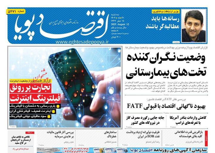 صفحه اول روزنامه های اقتصادی ۲۱ مرداد ۱۴۰۴