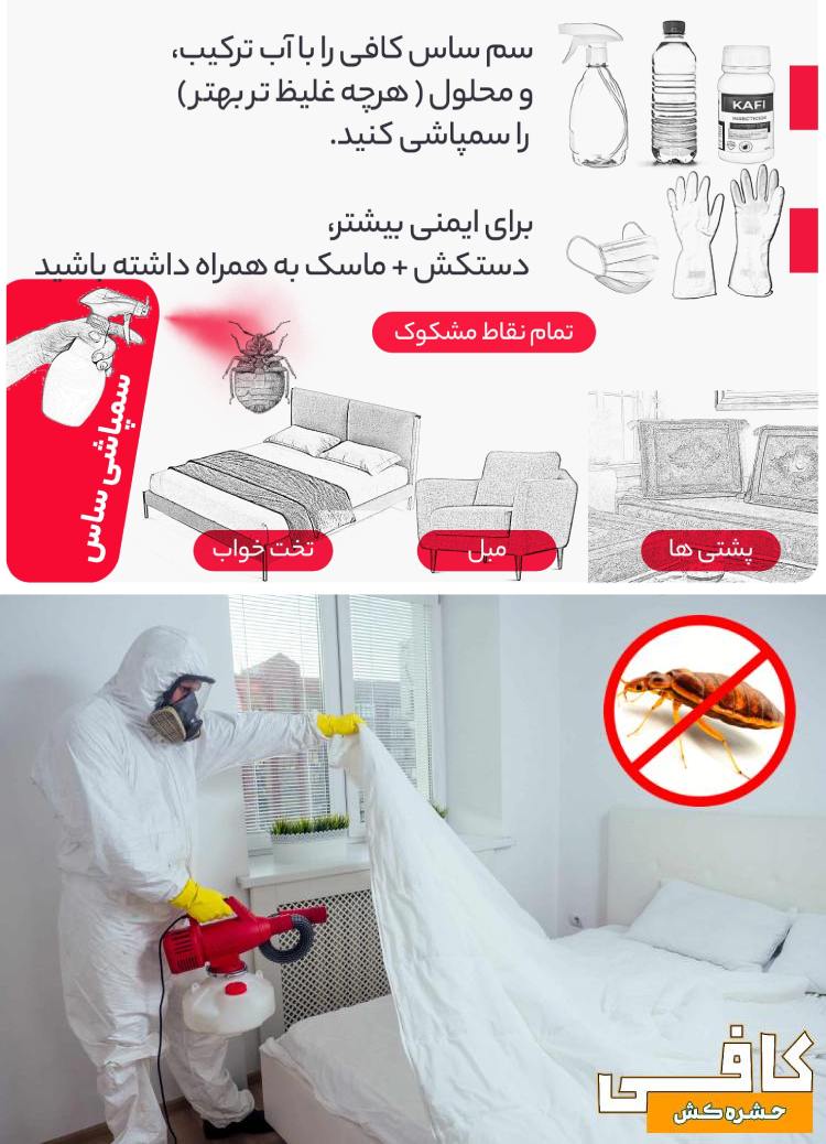 روش صحیح سمپاشی ساس منزل با سم ساس کافی