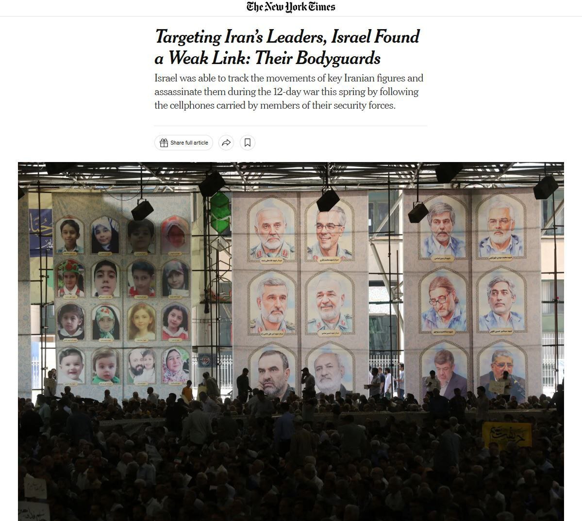 ادعای جدید نیویورک تایمز از نحوه لو رفتن جلسه شعام و بمباران