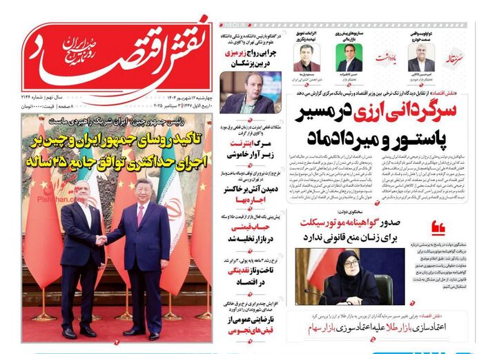 صفحه اول روزنامه های اقتصادی ۱۲ شهریور ۱۴۰۴