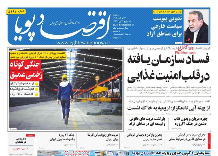 صفحه اول روزنامه های اقتصادی ۱۷ شهریور ۱۴۰۴