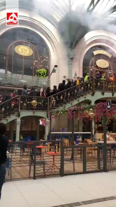 حامیان فلسطین ایستگاه قطار لیون در پاریس را تصرف کردند حامیان فلسطین ایستگاه قطار لیون در پاریس را تصرف کردند