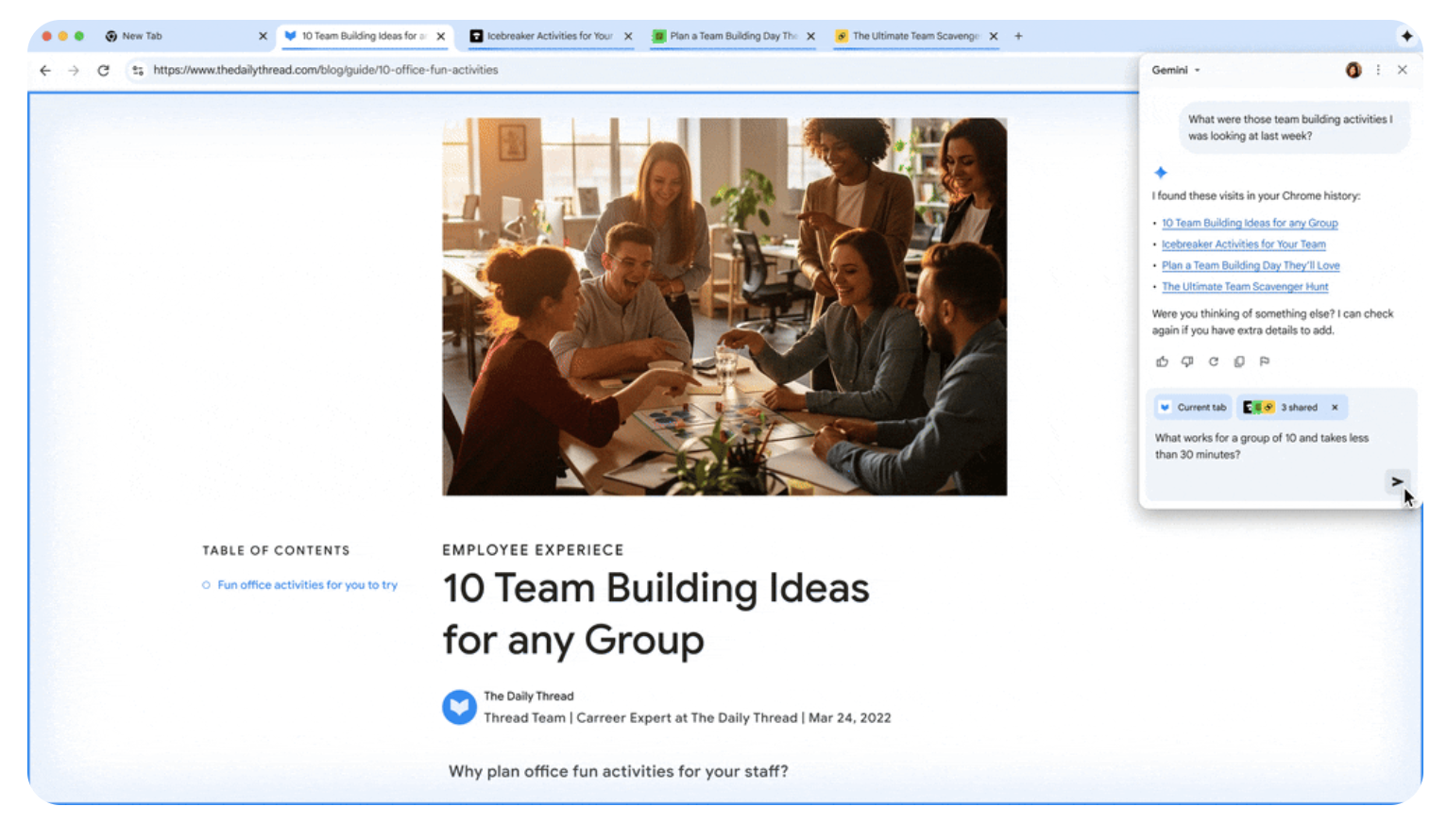 گوگل دستیار هوش مصنوعی Gemini را به کروم آورد