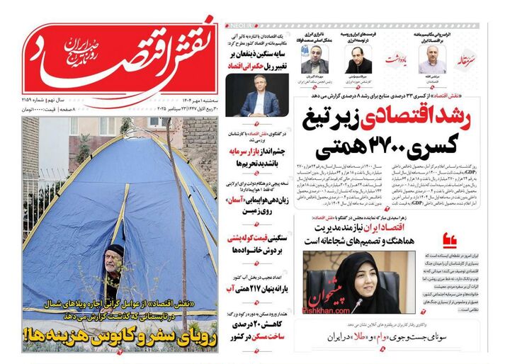 صفحه اول روزنامه های اقتصادی ۱ مهر ۱۴۰۴