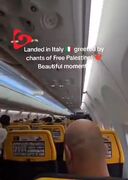 فرود یک هواپیمای مسافربری در ایتالیا و شعار خودجوش حمایت از فلسطین توسط مسافران