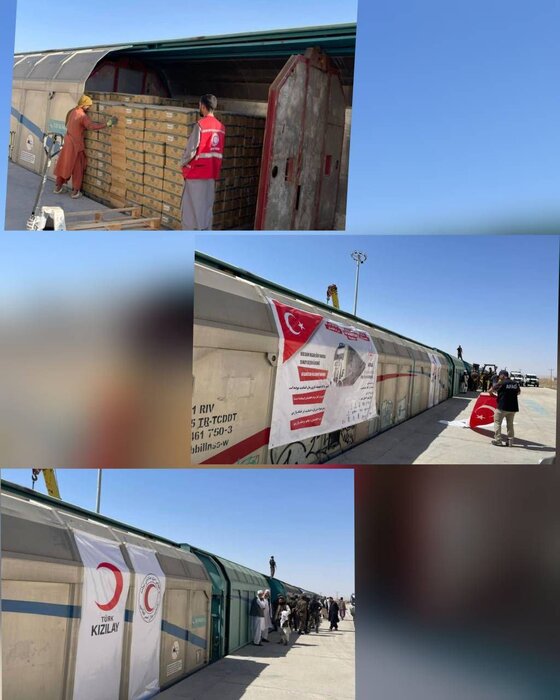 دومین قطار حامل کمک‌های بشردوستانه  کشور ترکیه از مسیر ریلی ایران به افغانستان رسید