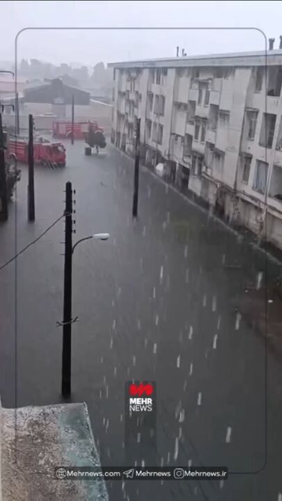 بارش باران شدید در انزلی