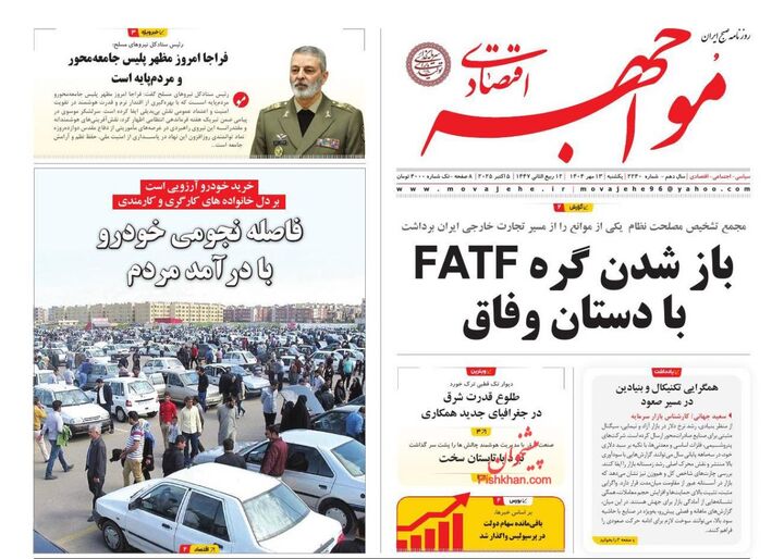 صفحه اول روزنامه های اقتصادی ۱۳ مهر ۱۴۰۴