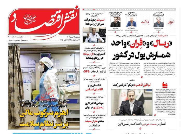صفحه اول روزنامه های اقتصادی ۱۴ مهر ۱۴۰۴