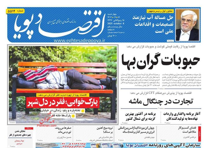 صفحه اول روزنامه های اقتصادی ۱۶ مهر ۱۴۰۴