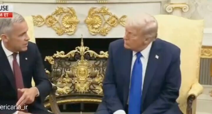 شوخی تحقیرآمیز ترامپ با نخست وزیر کانادا درحالی که از حمله به ایران تقدیر می‌کرد!