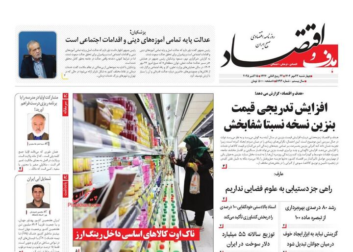 صفحه اول روزنامه های اقتصادی ۲۲ مهر ۱۴۰۴