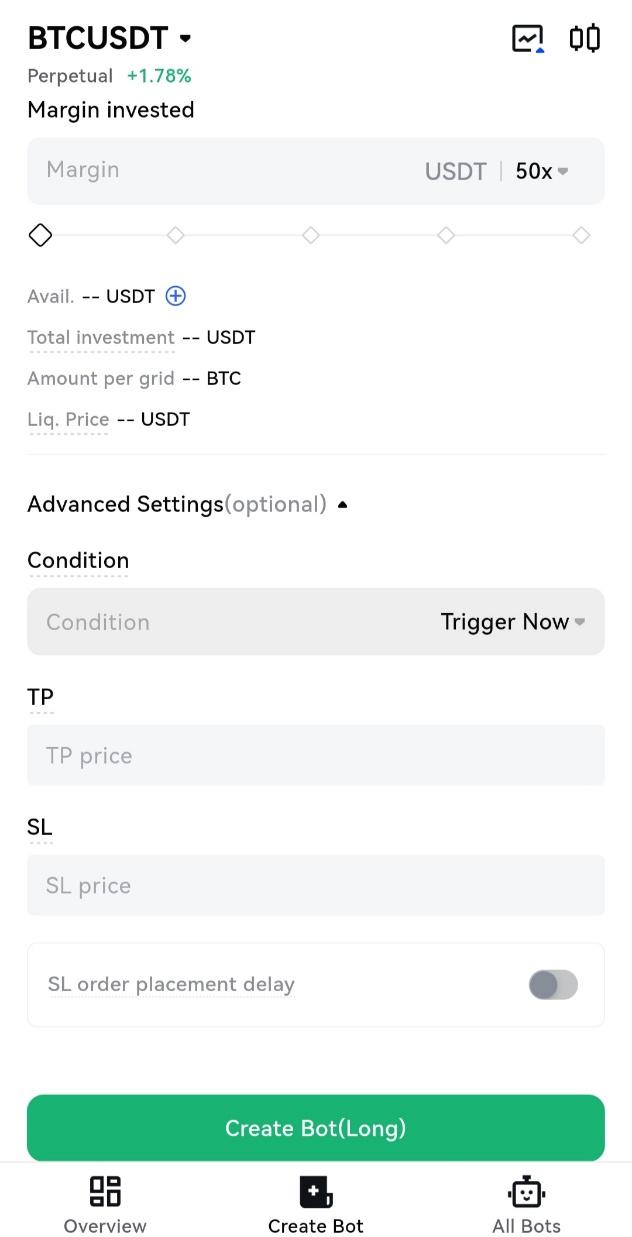 آموزش گرید تریدینگ صرافی Toobit در نسخه موبایل
