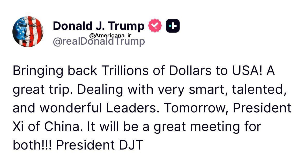 ابراز رضایت ترامپ از سفر آسیایی خود