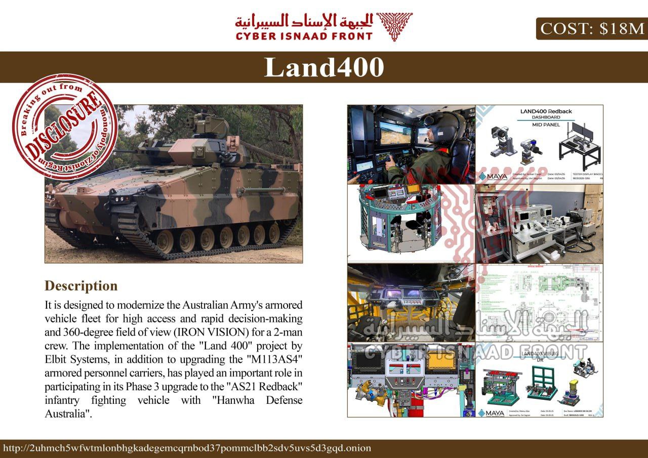 فروش اسناد سری یک شرکت نظامی صهیونیستها توسط هکرها