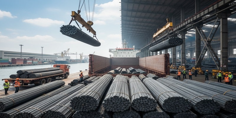 نمایی از صادرات میلگرد