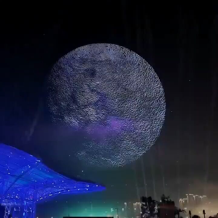 نمایش نور با ۱۶۰۰۰ پهپاد در چین