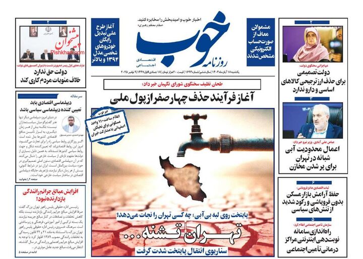 صفحه اول روزنامه های اقتصادی ۱۸ آبان ۱۴۰۴