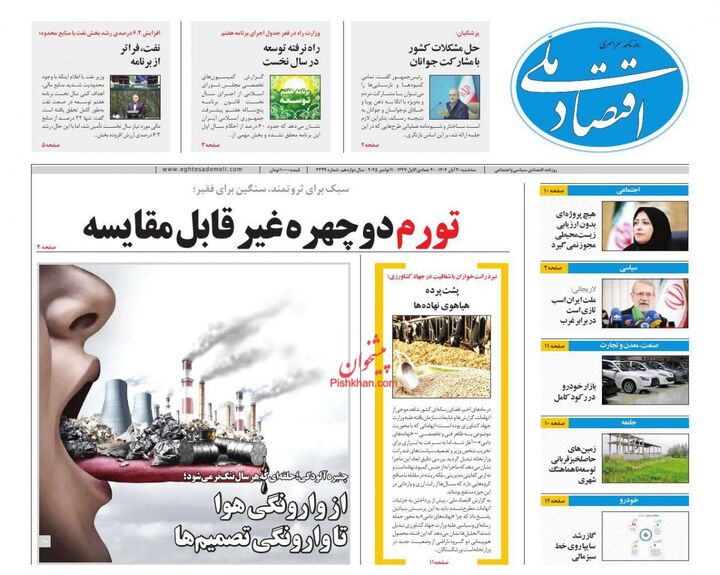 صفحه اول روزنامه های اقتصادی ۲۰ آبان ۱۴۰۴