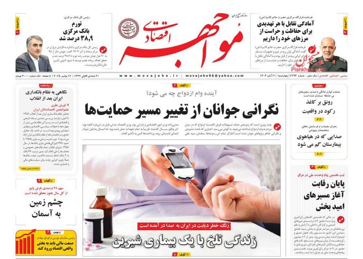 صفحه اول روزنامه های اقتصادی ۲۱ آبان ۱۴۰۴