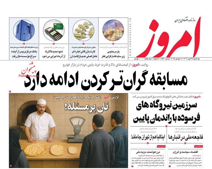 صفحه اول روزنامه های اقتصادی ۲۵ آبان ۱۴۰۴