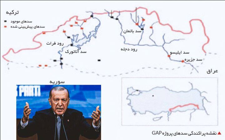 نقشه اردوغان برای استعماری آبی؛ پروژه GAP دوسوم حق‌آبه عراق را بلعید
