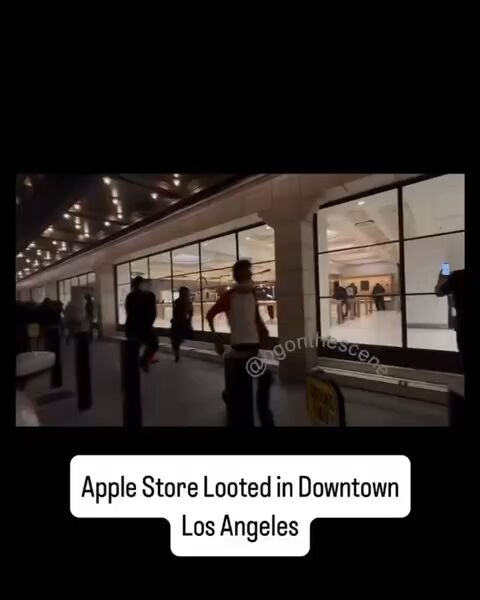 حمله‌ گروهی دزدها به اپل استور در لس‌آنجلس