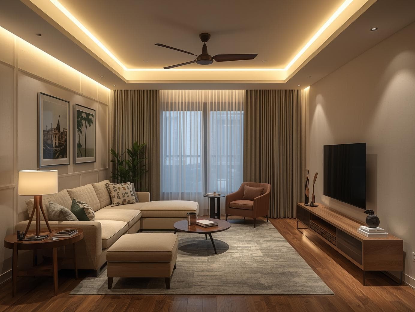 استفاده از نور مخفی سقفی برای بزرگ‌تر نشان دادن فضاهای کوچک