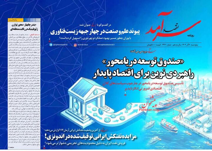 صفحه اول روزنامه های اقتصادی ۶ آذر ۱۴۰۴