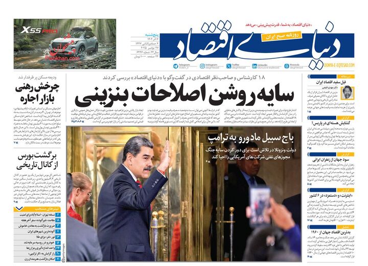صفحه اول روزنامه های اقتصادی ۶ آذر ۱۴۰۴