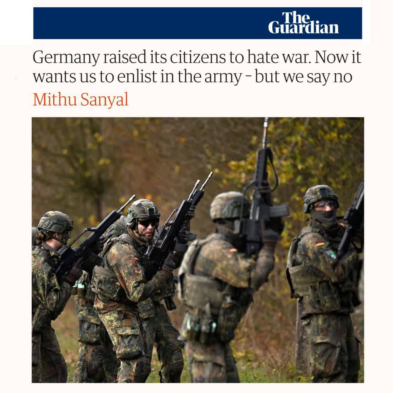 گاردین: آلمان پس از سالها آموزش صلح به شهروندان، اکنون قصد دارد آنها را به سربازی بفرستد