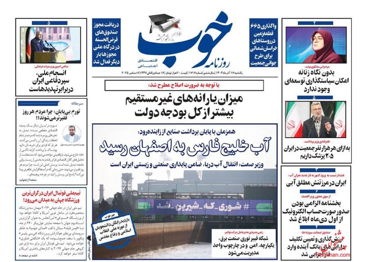 صفحه اول روزنامه های اقتصادی ۱۶ آذر ۱۴۰۴