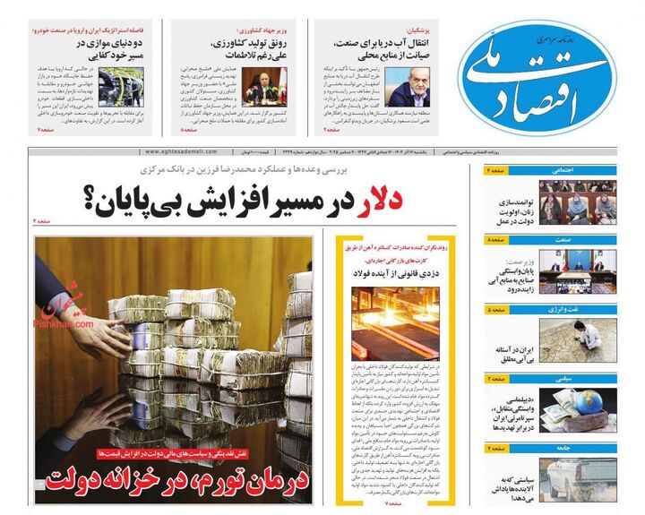 صفحه اول روزنامه های اقتصادی ۱۶ آذر ۱۴۰۴