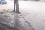 جاری شدن سیل در شهر آبدانان