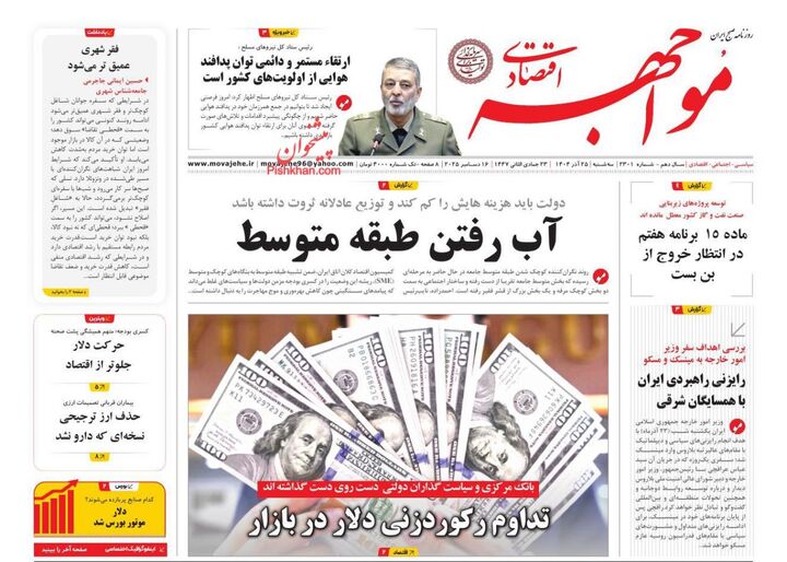 صفحه اول روزنامه های اقتصادی ۲۵ آذر ۱۴۰۴
