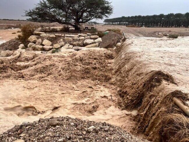 طغیان رودخانه‌ گزبهمن‌ استان کرمان پس از سال‌ها