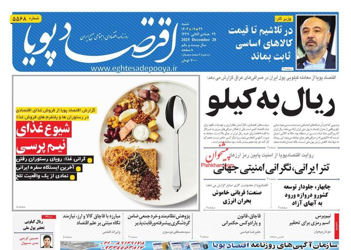 صفحه اول روزنامه های اقتصادی ۲۹ آذر ۱۴۰۴