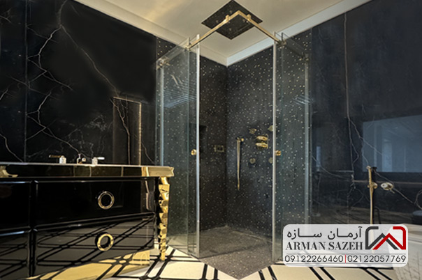 طراحی کابین دوش شیشه ای در طراحی لوکس