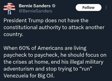 سندرز : ترامپ به فکر منافع شرکت‌های نفتی است نه مردم آمریکا