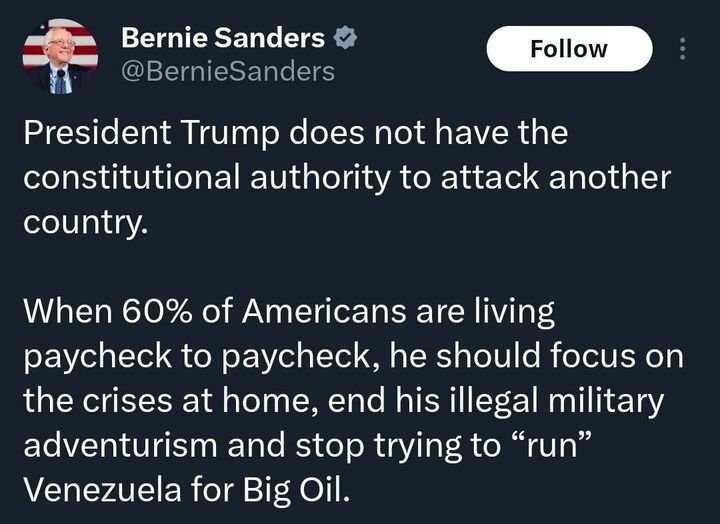 سندرز : ترامپ به فکر منافع شرکت‌های نفتی است نه مردم آمریکا